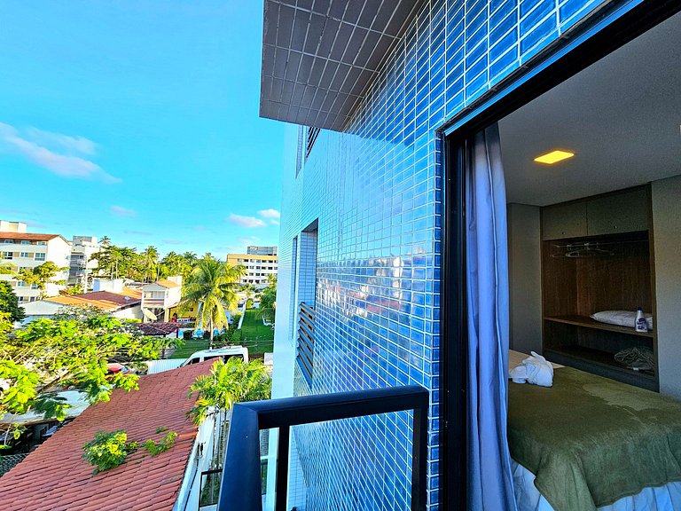 Lindo flat encanto azul no Centrinho de Porto