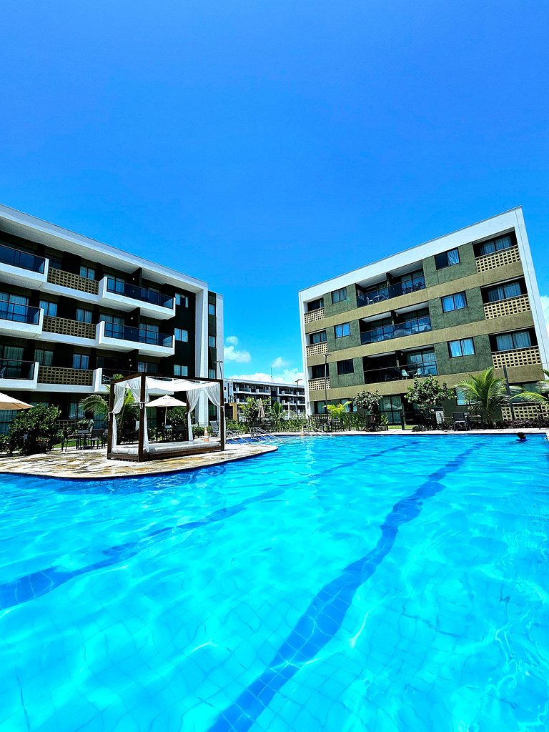 Incrível, Equipado e vista piscina no Mana #215B