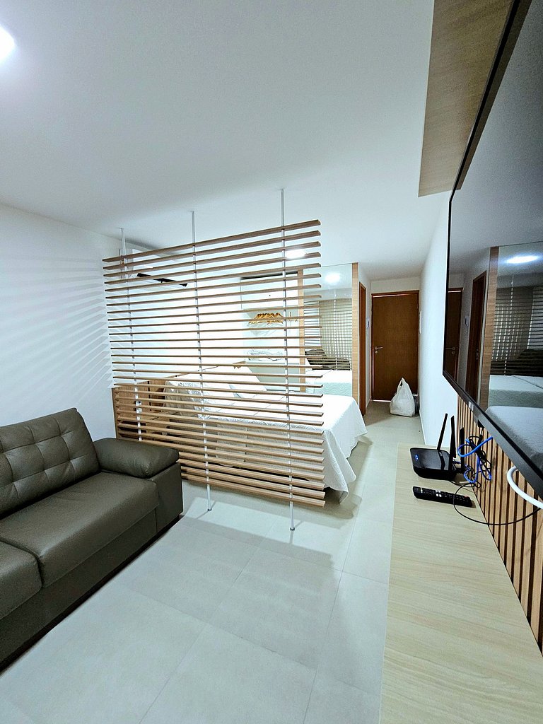 Studio Luxo com Varanda Gourmet no Tangaroa Cupe