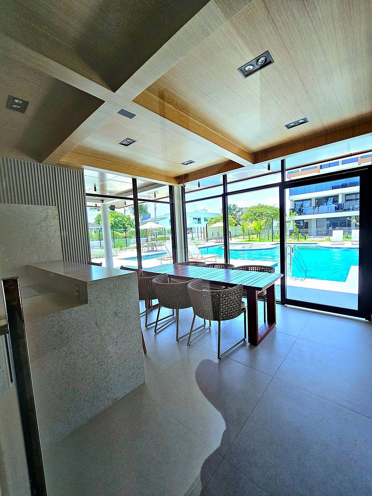 Luxuoso e equipado no Cais Eco Beira-mar Muro Alto