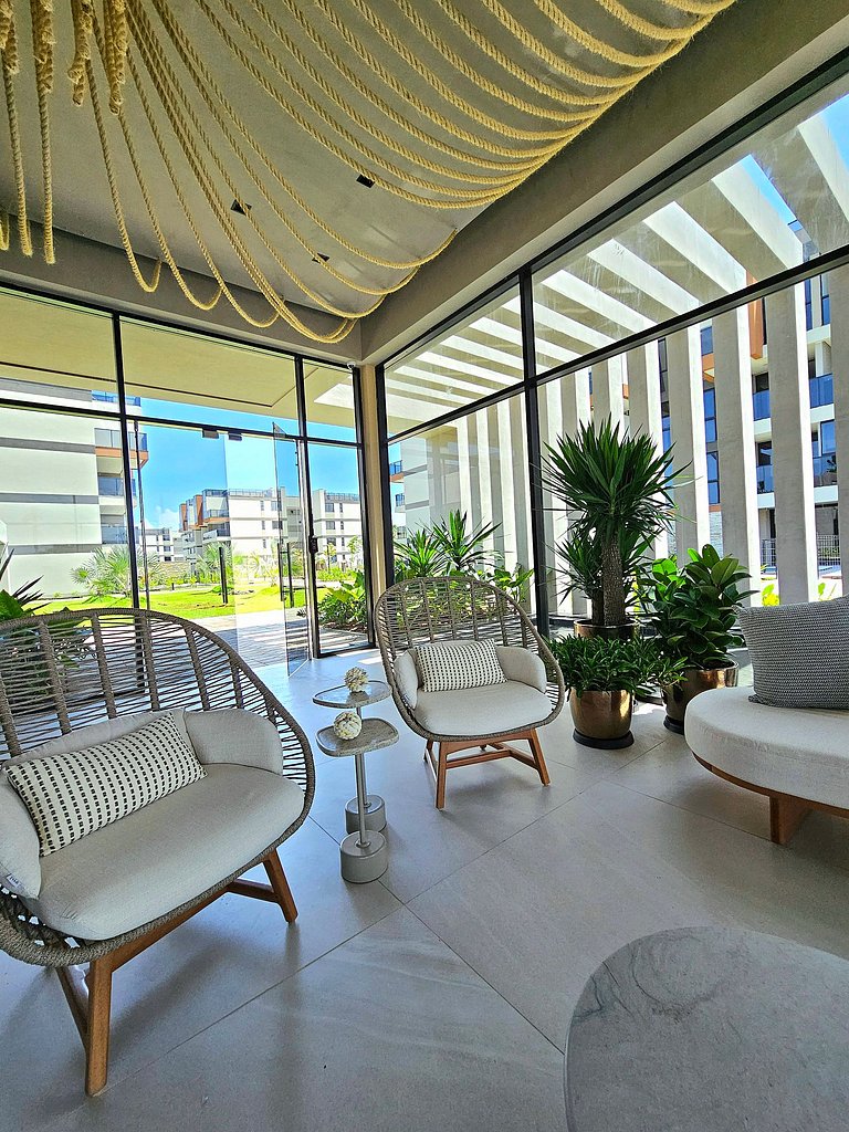 Luxuoso e equipado no Cais Eco Beira-mar Muro Alto