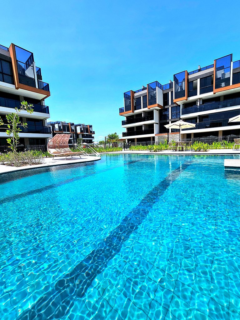 Luxuoso e equipado no Cais Eco Beira-mar Muro Alto