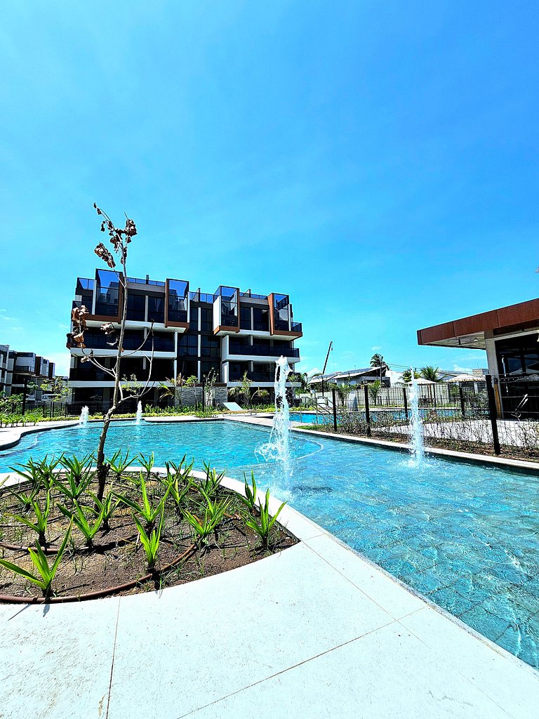 Incrível Flat beira-mar de Muro Alto no Cais Eco