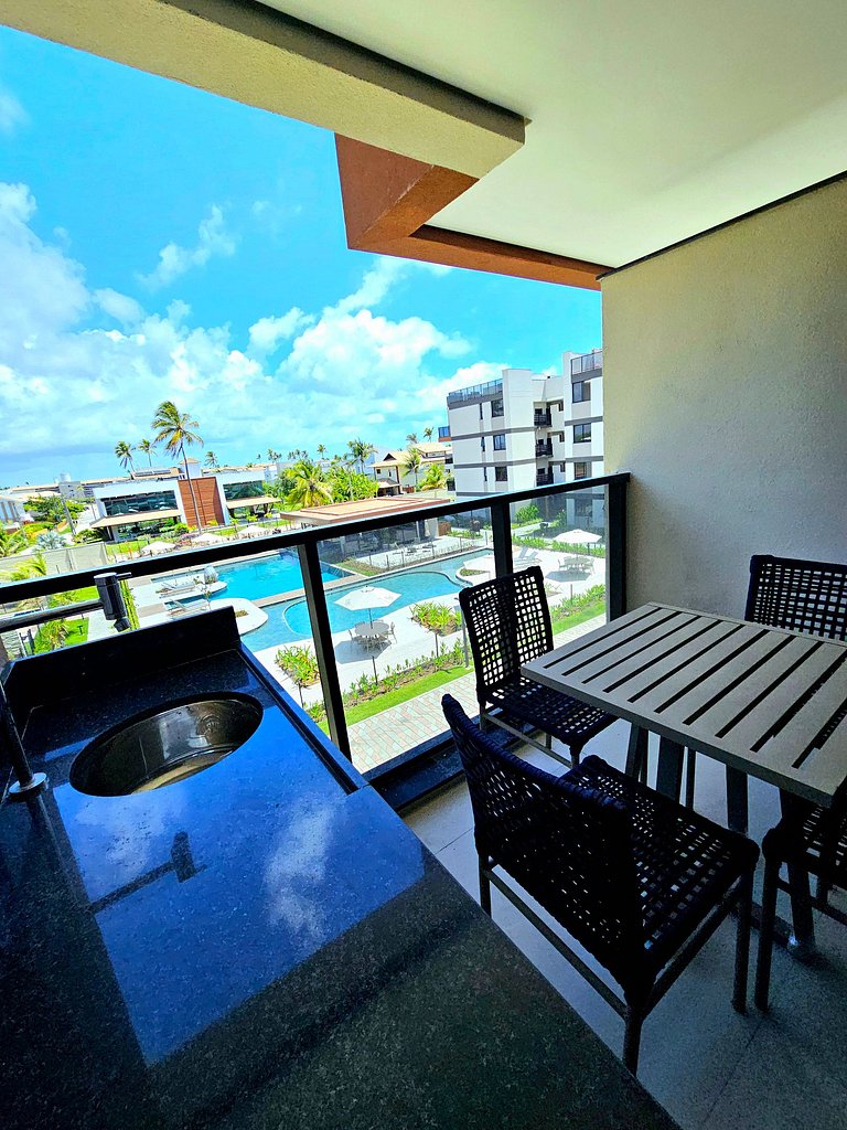 Incrível Flat beira-mar de Muro Alto no Cais Eco