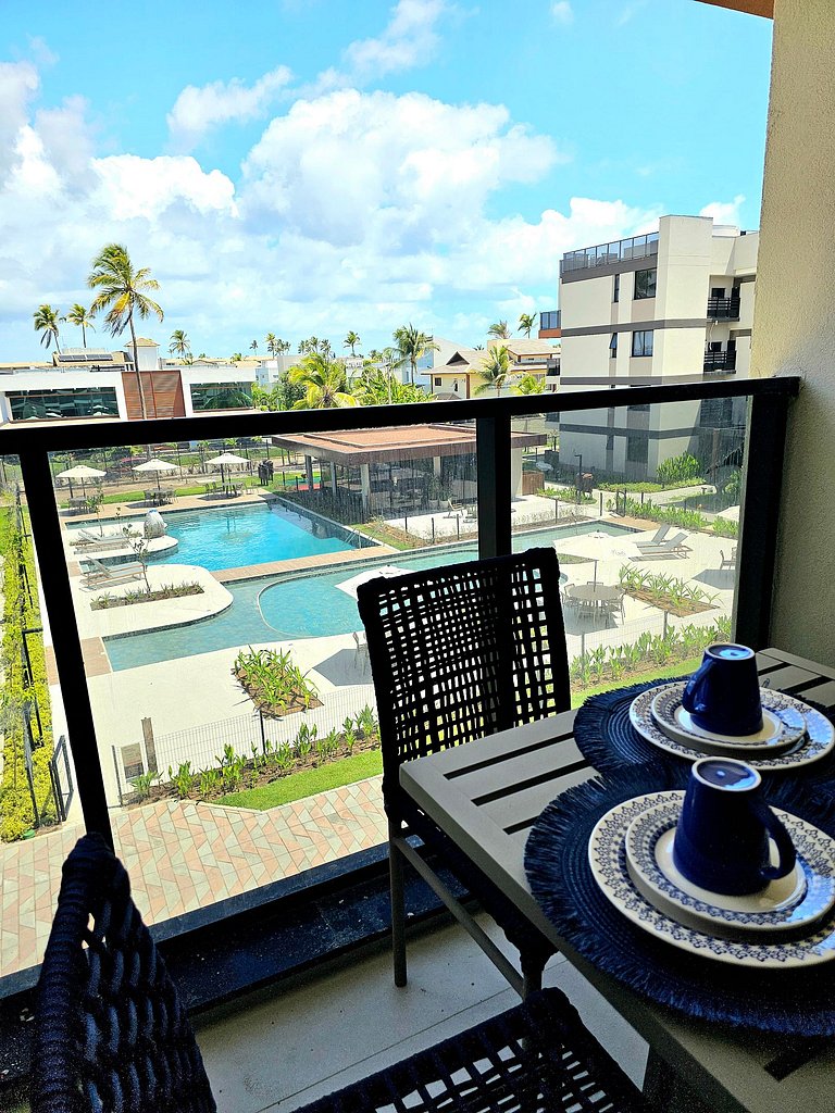 Incrível Flat beira-mar de Muro Alto no Cais Eco