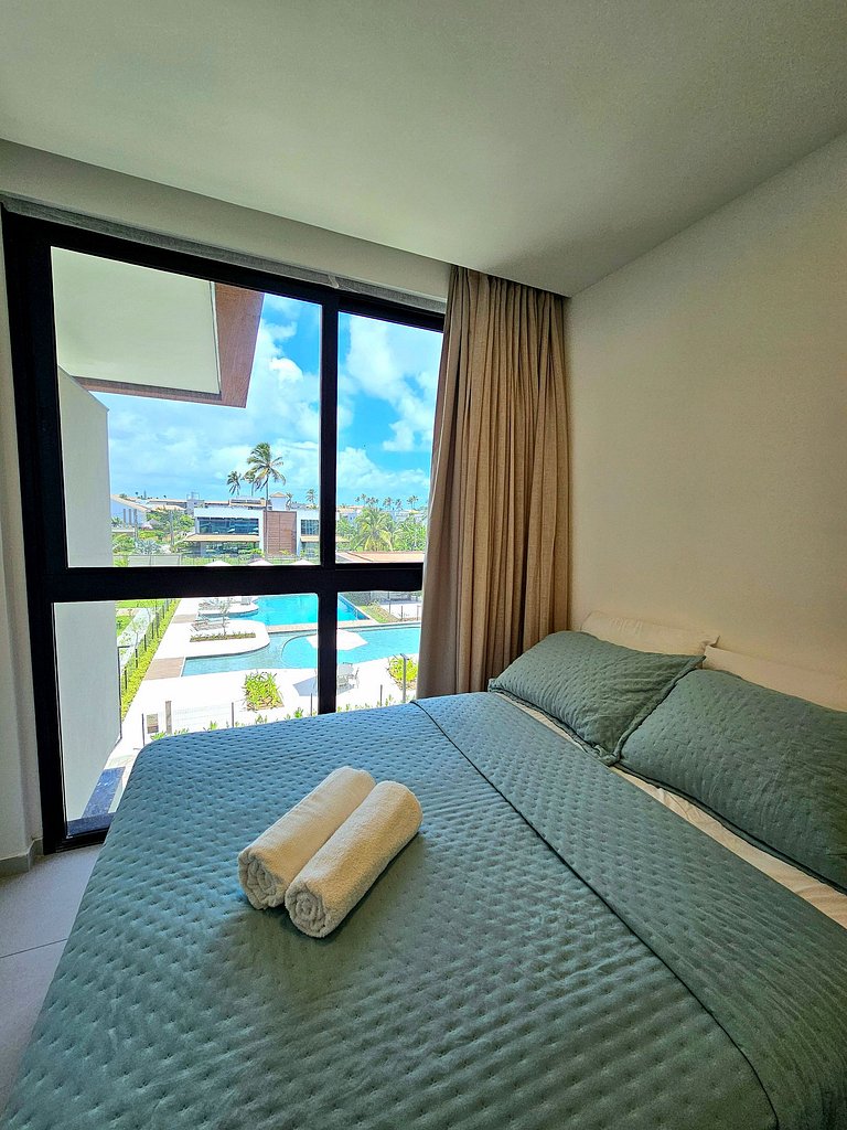 Incrível Flat beira-mar de Muro Alto no Cais Eco