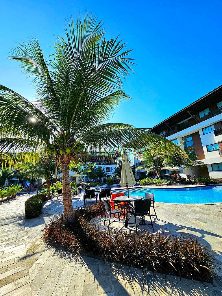 Luxuoso e equipado 3q térreo no Cupe Beach Living.