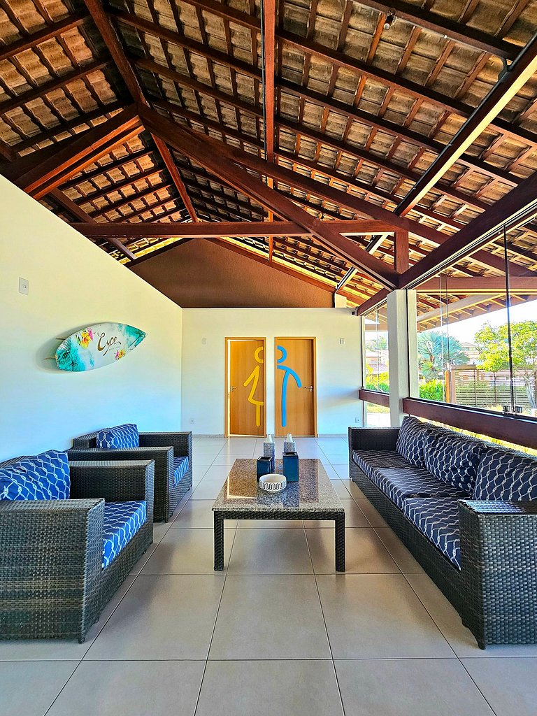 Luxuoso e equipado 3q térreo no Cupe Beach Living.