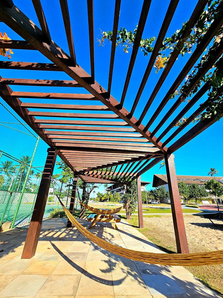 Luxuoso e equipado 3q térreo no Cupe Beach Living.