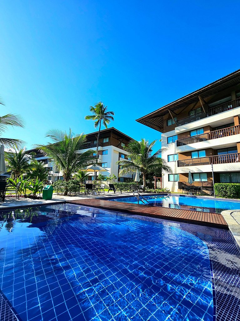 Luxuoso e equipado 3q térreo no Cupe Beach Living.