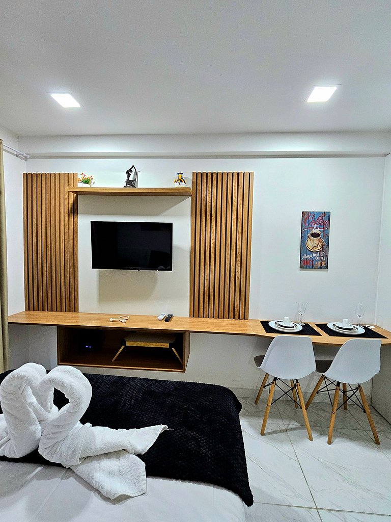 Estiloso e equipado Studio com Varanda no Cupe