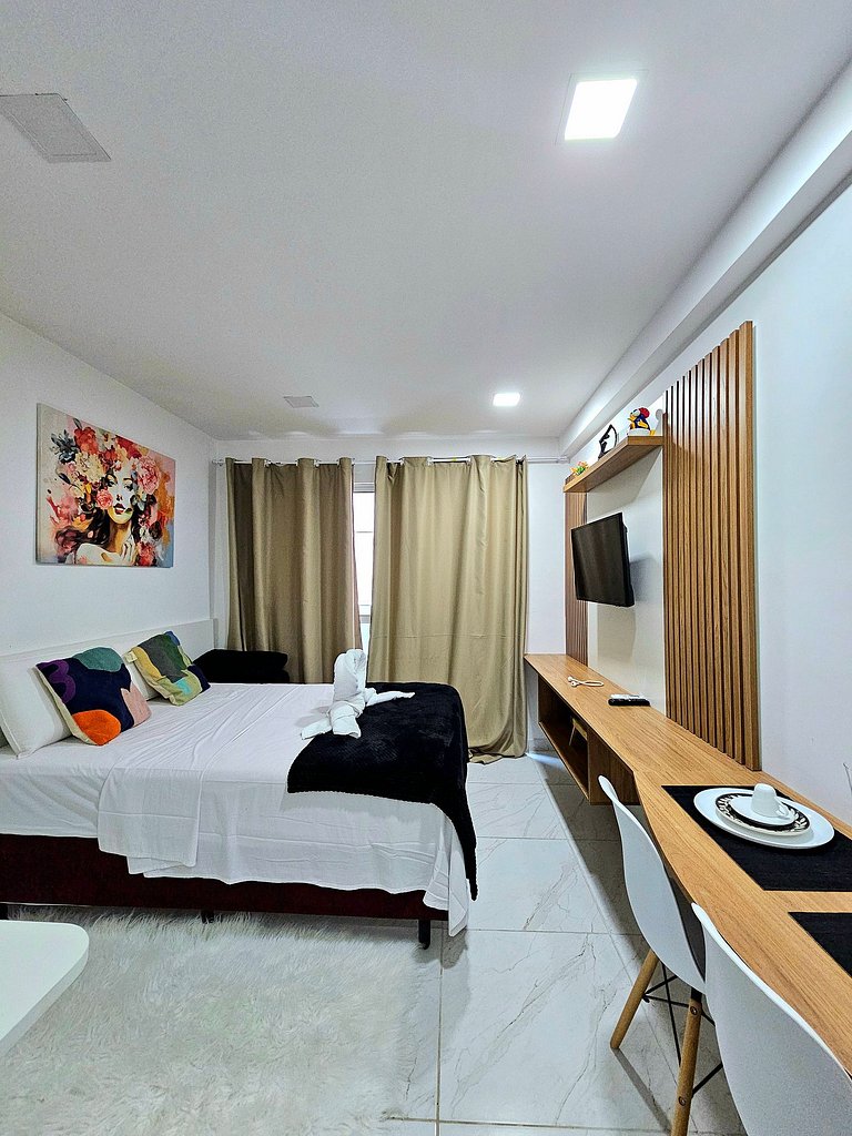 Estiloso e equipado Studio com Varanda no Cupe