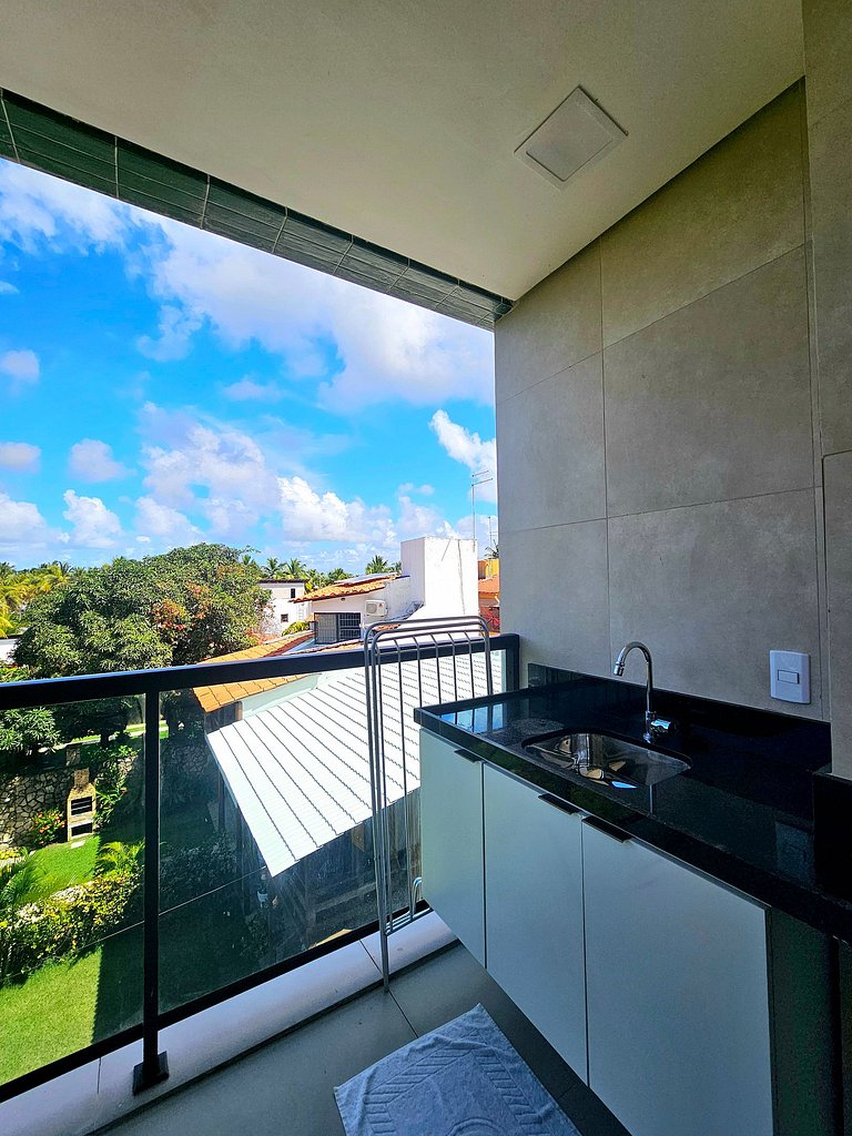 Luxo com varanda gourmet, Centrinho de Porto #206