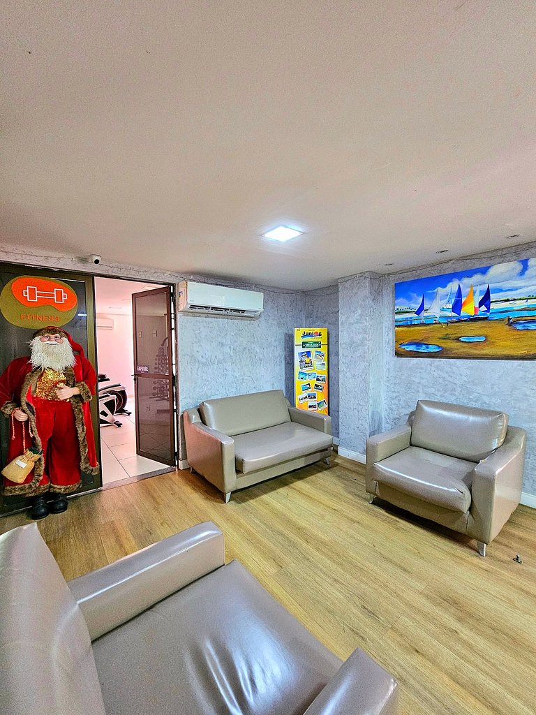 Luxuoso Studio c/ área gourmet no Centro de Porto