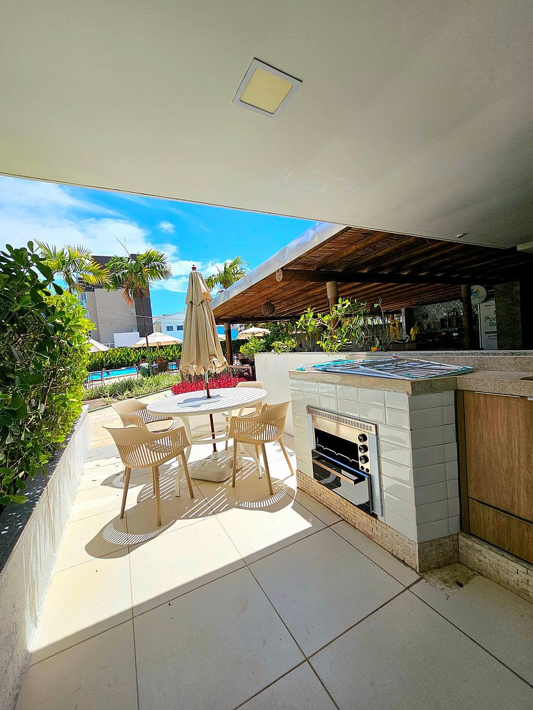 Luxuoso Studio c/ área gourmet no Centro de Porto