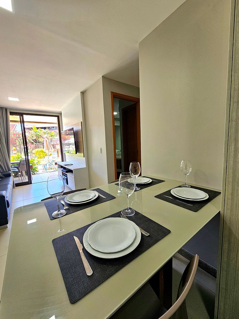 Aconchegante e equipado no Oka Beira-mar Muro Alto