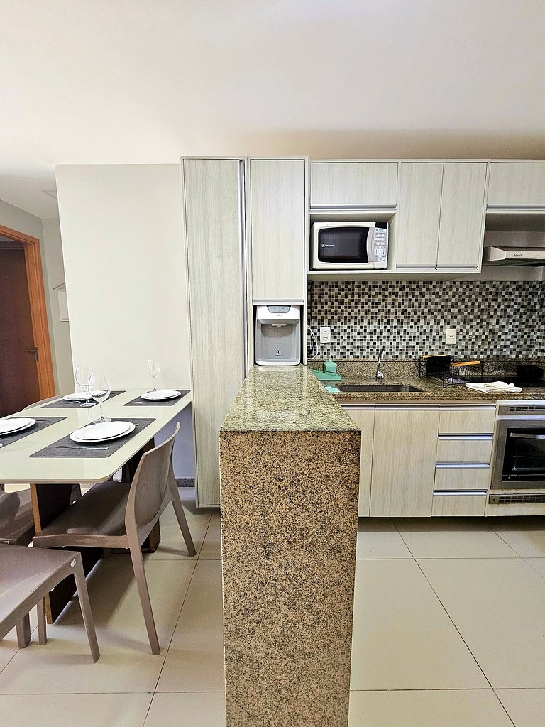 Aconchegante e equipado no Oka Beira-mar Muro Alto