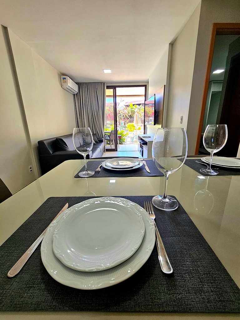 Aconchegante e equipado no Oka Beira-mar Muro Alto