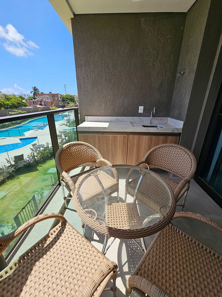 Luxo Verde com varanda gourmet no Summer #112D