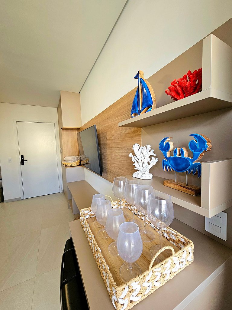 Luxuoso e equipado no Cais Eco Beira-mar Muro Alto