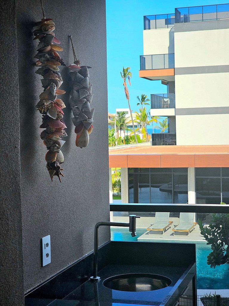 Luxuoso e equipado no Cais Eco Beira-mar Muro Alto