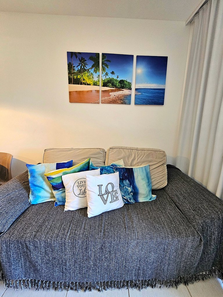 Lindo e confortável no Cupe beach Living Beira-mar