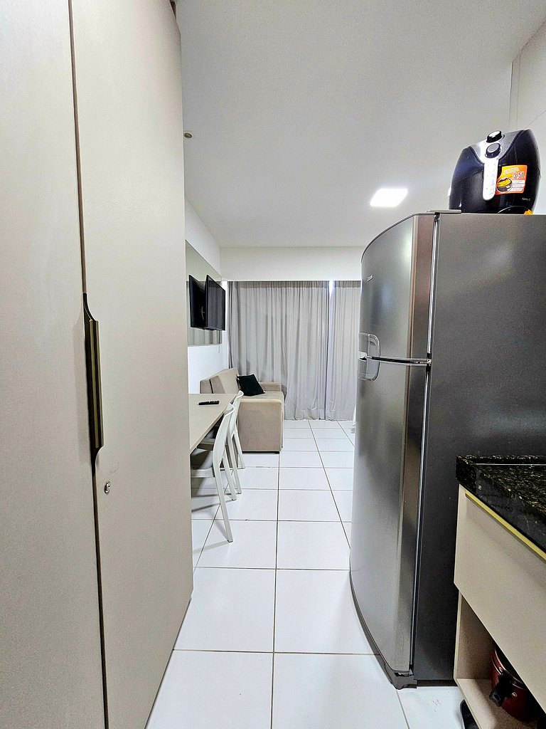 Incrível, Equipado e vista piscina no Mana #215B