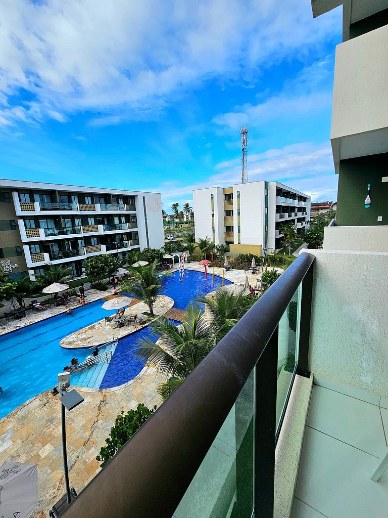 Incrível, Equipado e vista piscina no Mana #215B