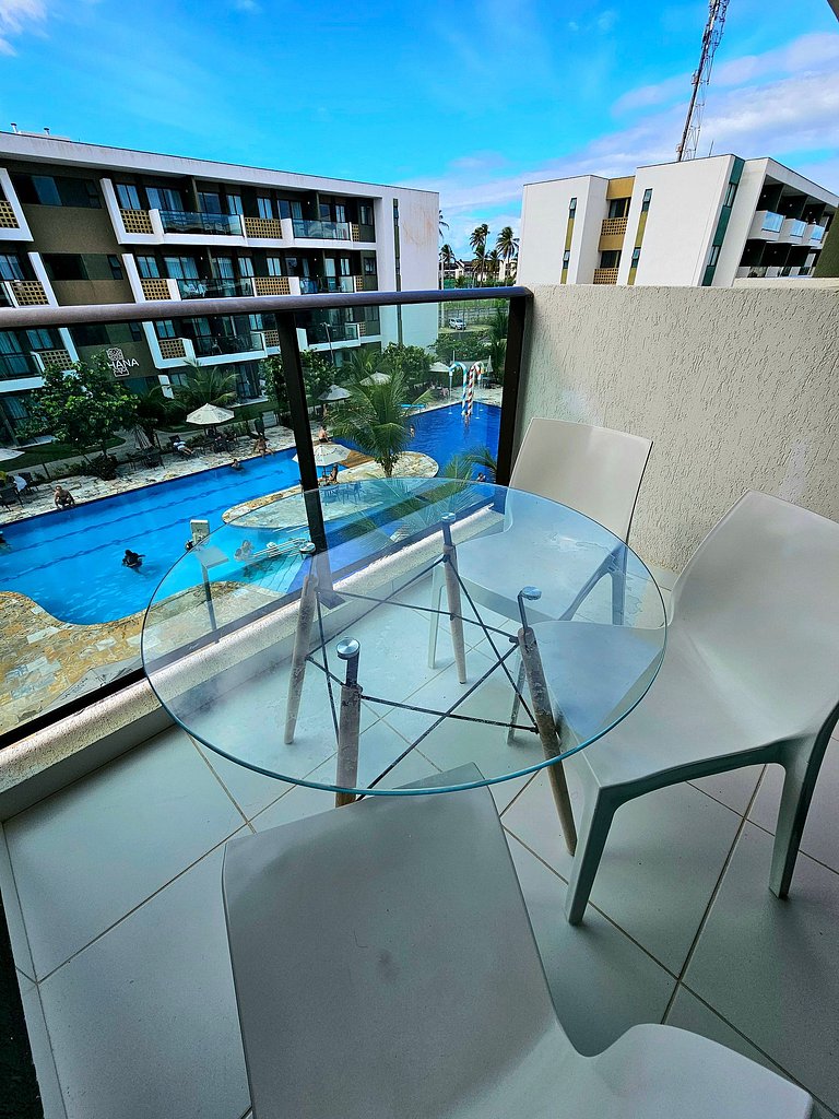 Incrível, Equipado e vista piscina no Mana #215B