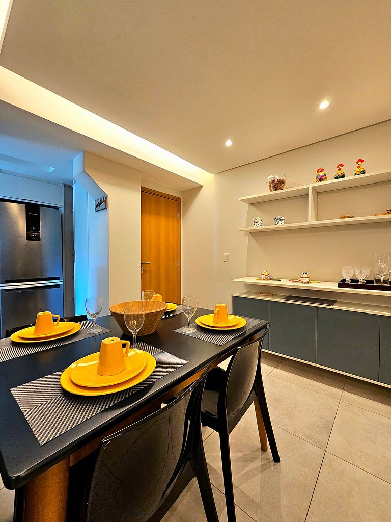 Luxuoso e equipado 3q térreo no Cupe Beach Living.