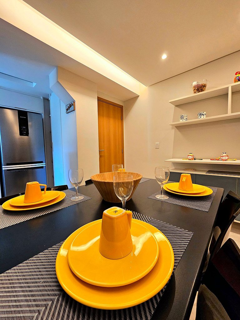 Luxuoso e equipado 3q térreo no Cupe Beach Living.