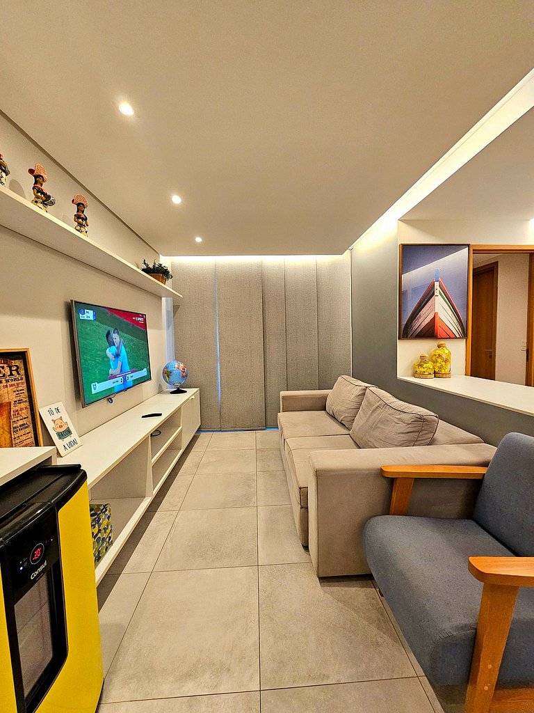 Luxuoso e equipado 3q térreo no Cupe Beach Living.