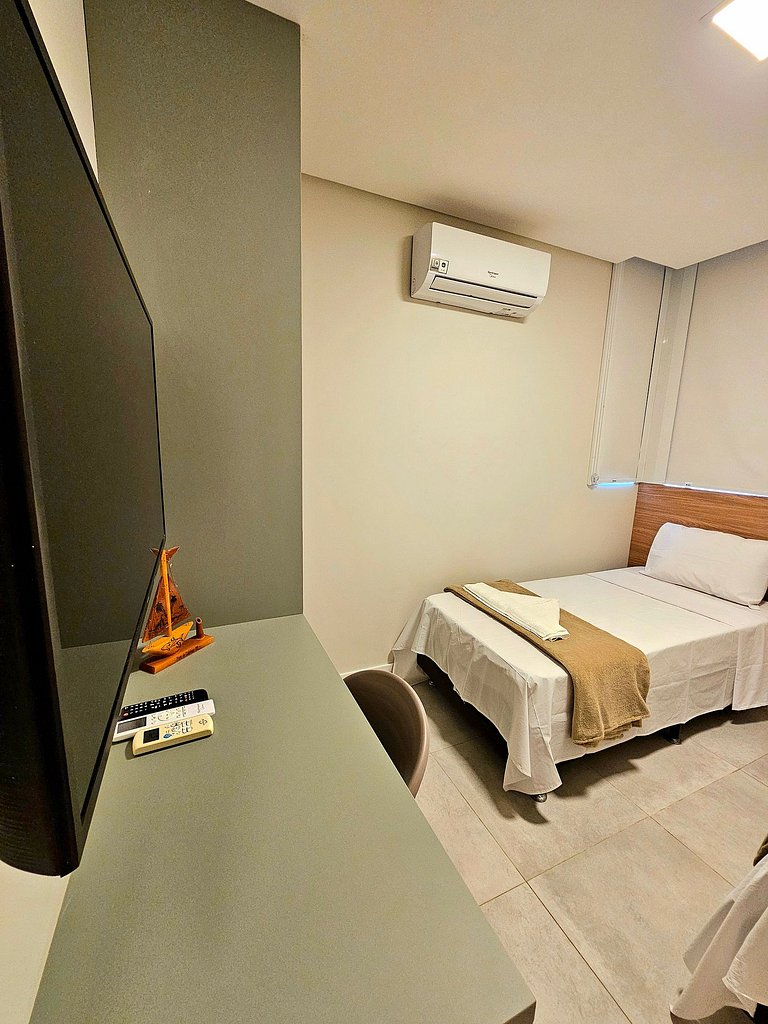 Luxuoso e equipado 3q térreo no Cupe Beach Living.