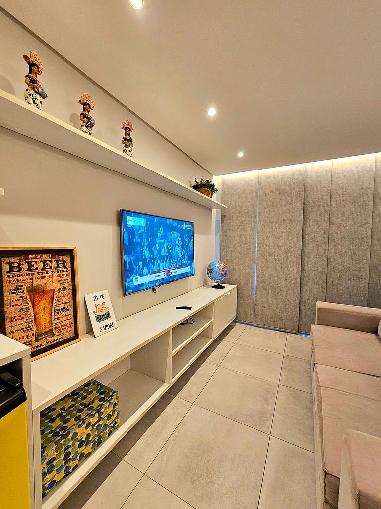 Luxuoso e equipado 3q térreo no Cupe Beach Living.