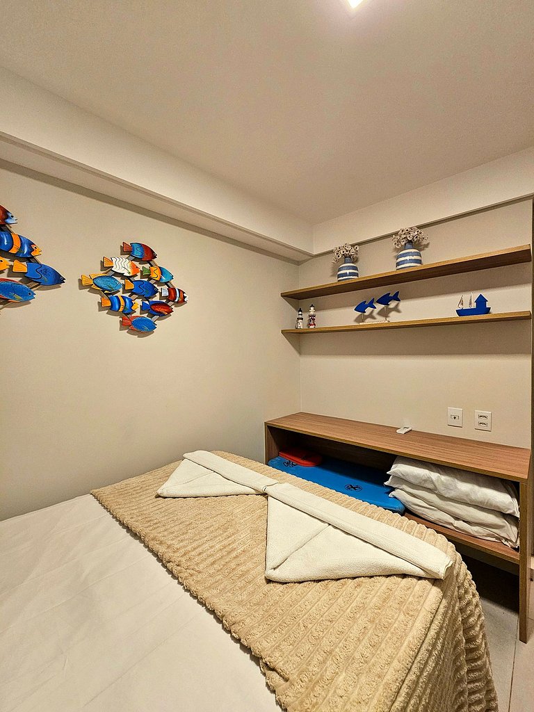 Luxuoso e equipado 3q térreo no Cupe Beach Living.