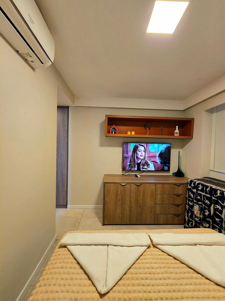 Luxuoso e equipado 3q térreo no Cupe Beach Living.