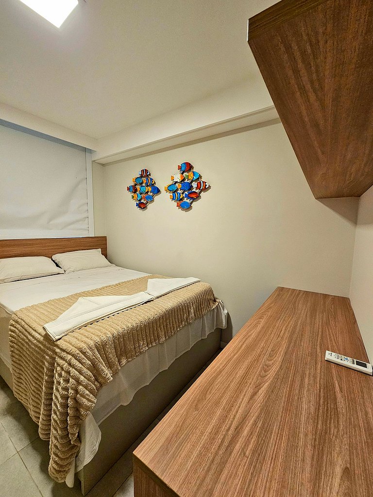 Luxuoso e equipado 3q térreo no Cupe Beach Living.