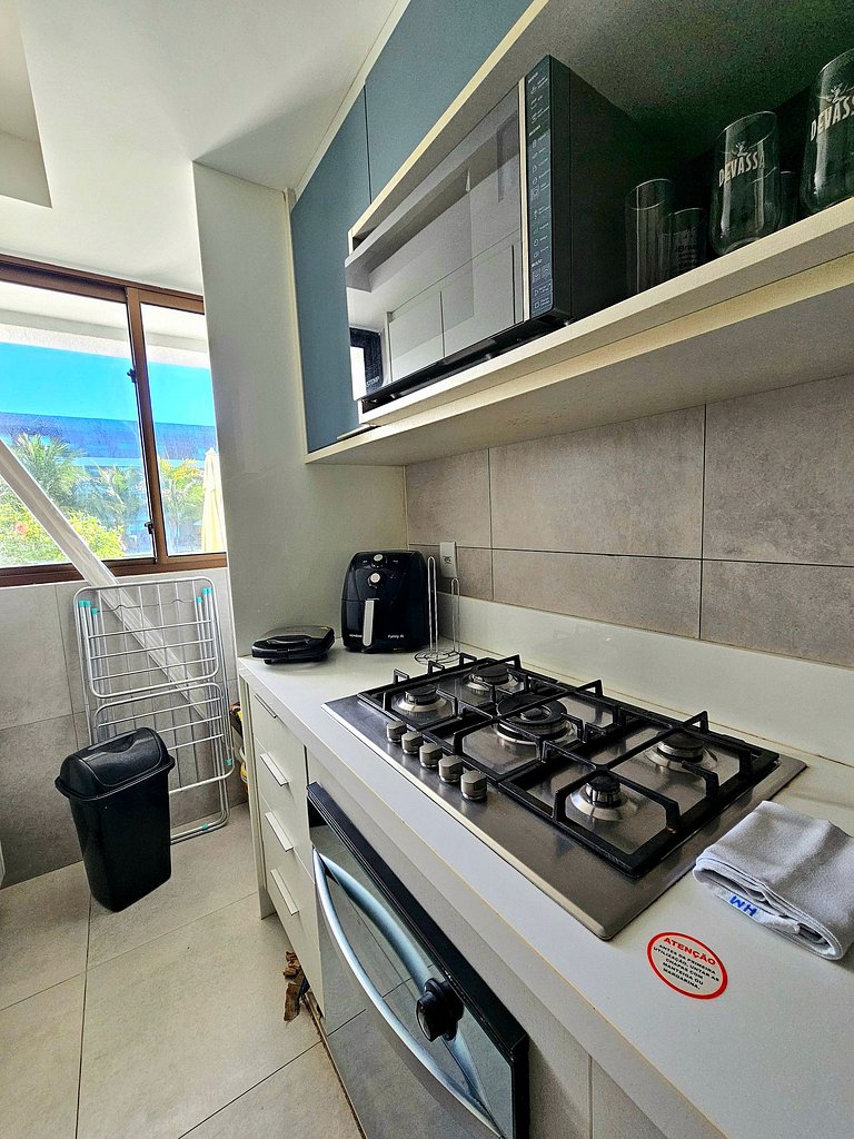 Luxuoso e equipado 3q térreo no Cupe Beach Living.