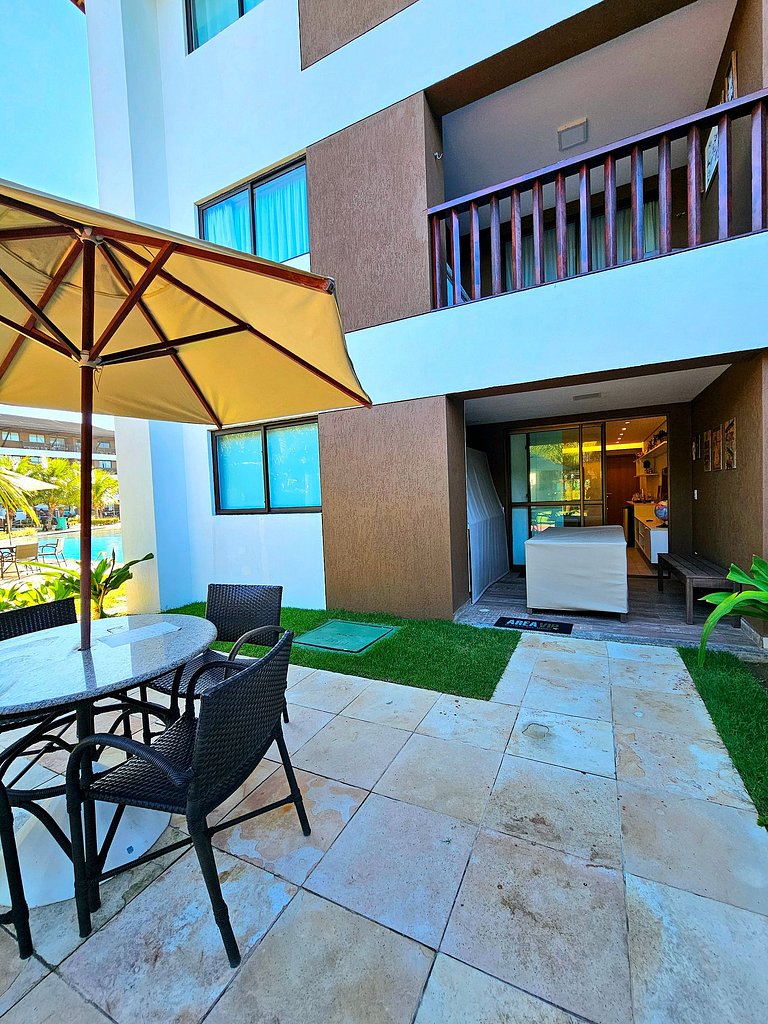 Luxuoso e equipado 3q térreo no Cupe Beach Living.