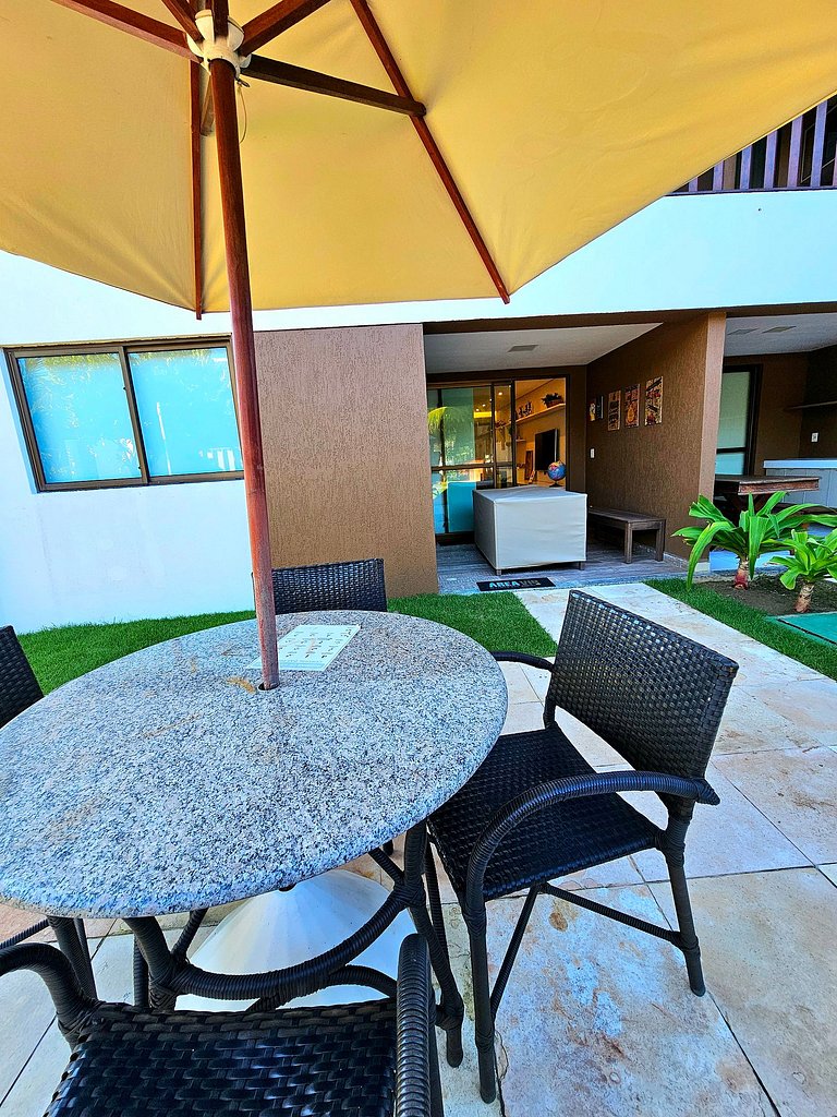 Luxuoso e equipado 3q térreo no Cupe Beach Living.
