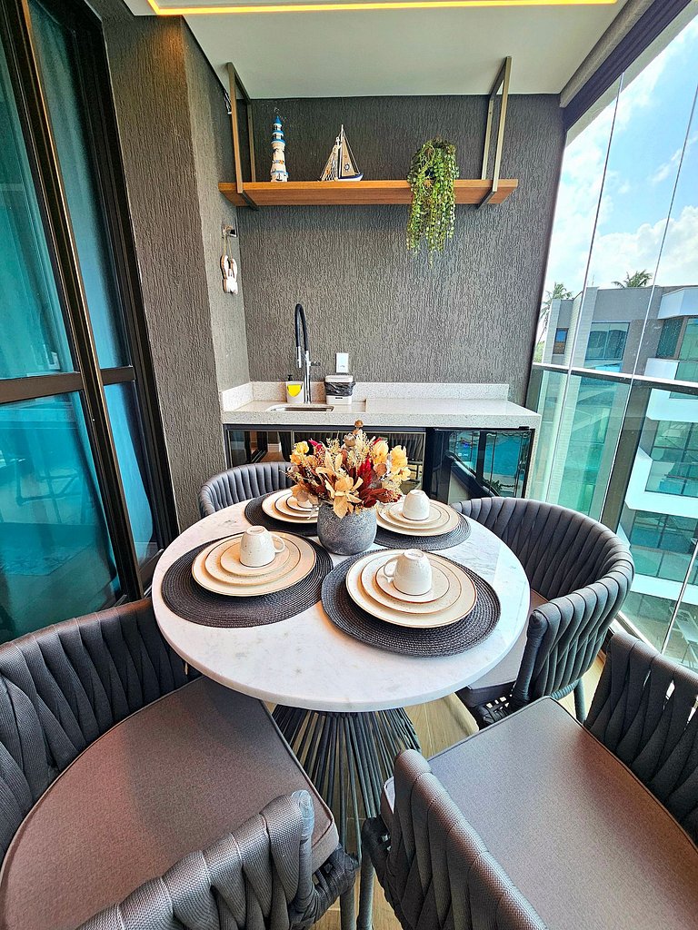 Luxo Supremo c/ varanda gourmet no BC Solare #302C